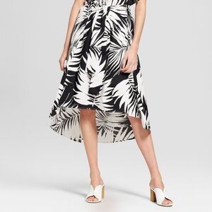 Palm tree print High/Low cotton skirt lbd
